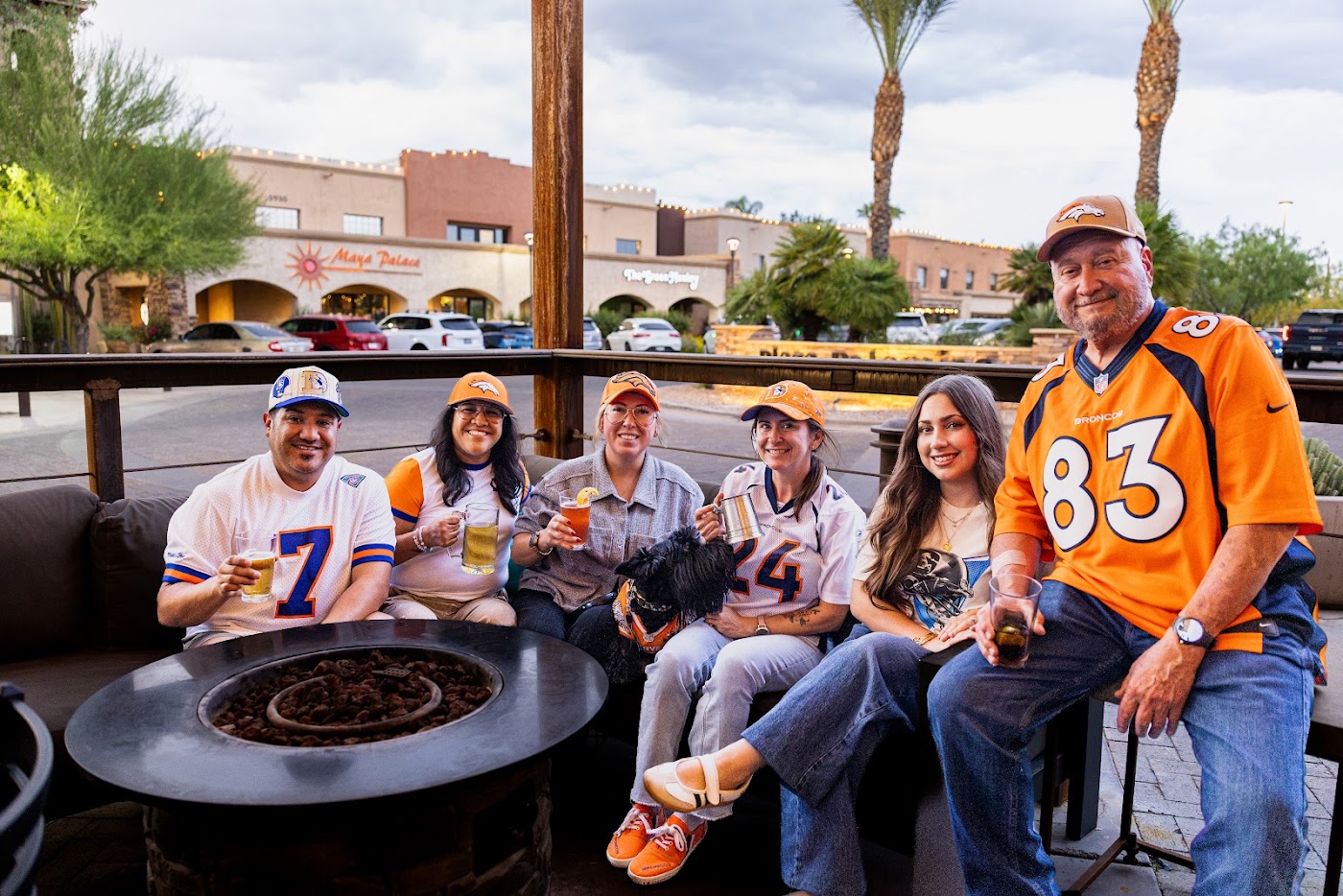A group of fans on the Trident II patio