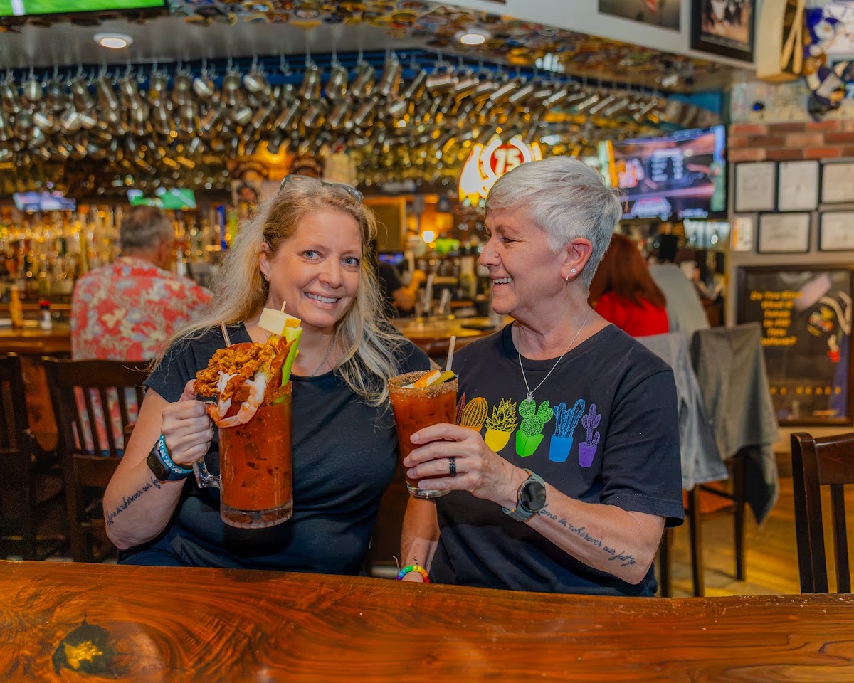 Two regulars toasting with Back East Bloody Marys at the Original